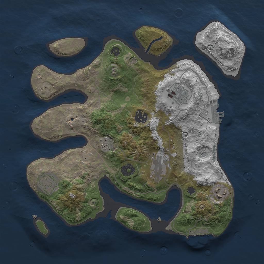 Rust Map: Procedural Map, Size: 3010, Seed: 84106825, 11 Monuments