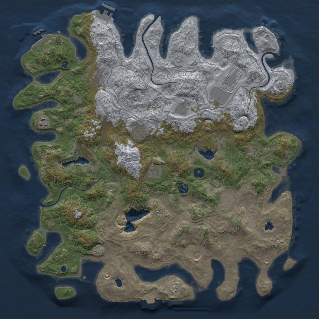 Rust Map: Procedural Map, Size: 4500, Seed: 1003825, 17 Monuments