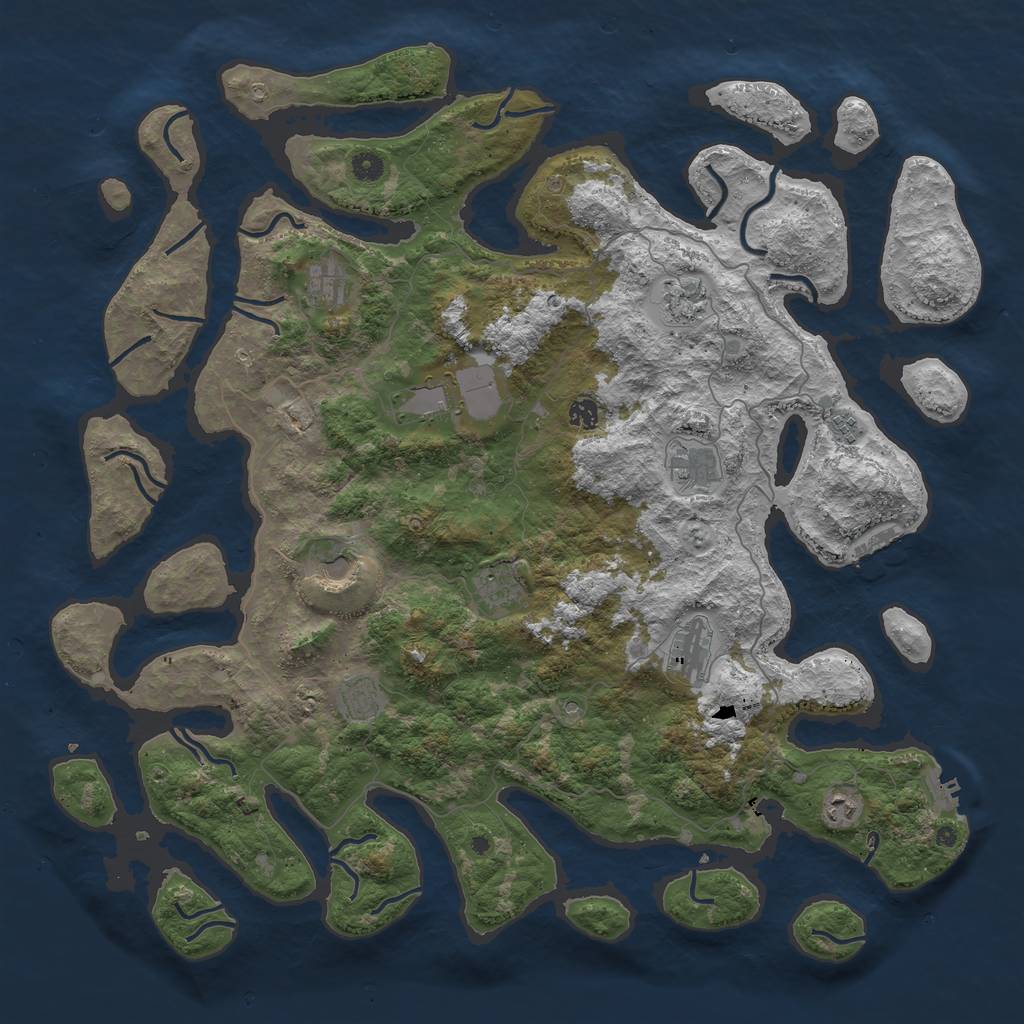 Rust Map: Procedural Map, Size: 5000, Seed: 652205308, 16 Monuments