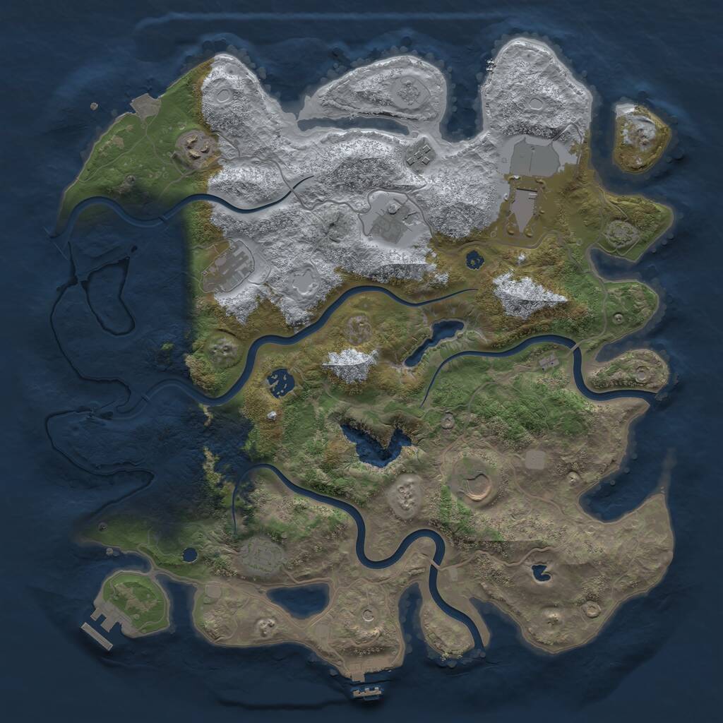Rust Map: Procedural Map, Size: 4000, Seed: 180444794, 14 Monuments