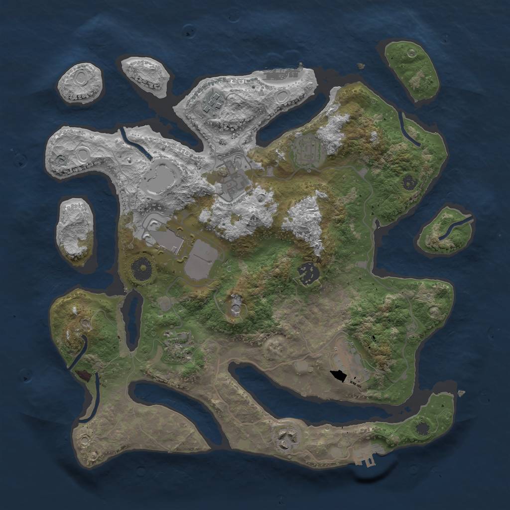 Rust Map: Procedural Map, Size: 3500, Seed: 1695388015, 16 Monuments