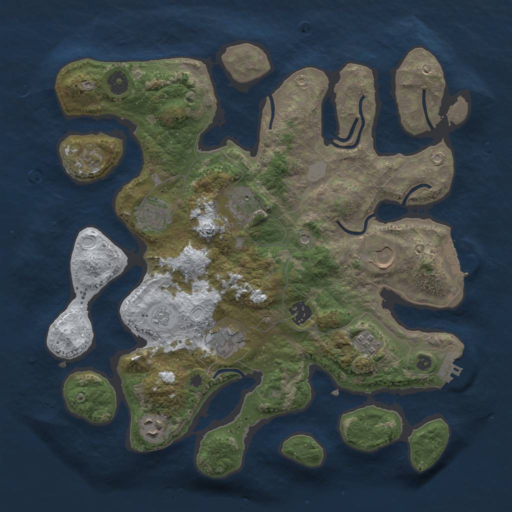 Rust Map: Procedural Map, Size: 3500, Seed: 1621493982, 16 Monuments