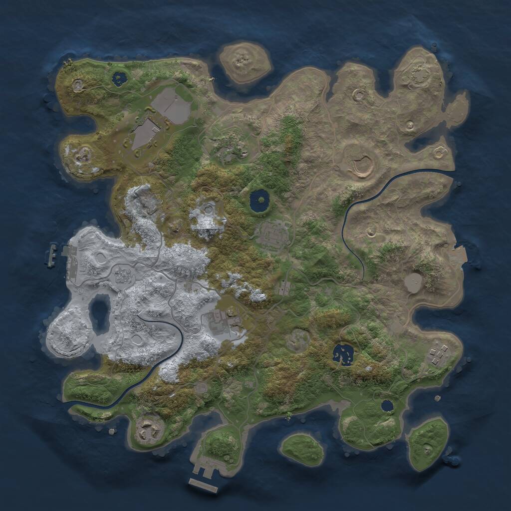 Rust Map: Procedural Map, Size: 3500, Seed: 1621493982, 14 Monuments