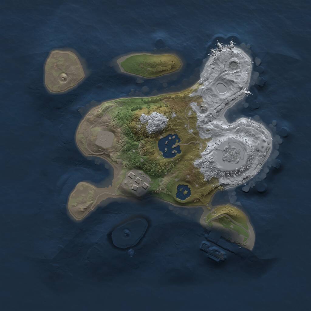 Rust Map: Procedural Map, Size: 2000, Seed: 474286444, 5 Monuments