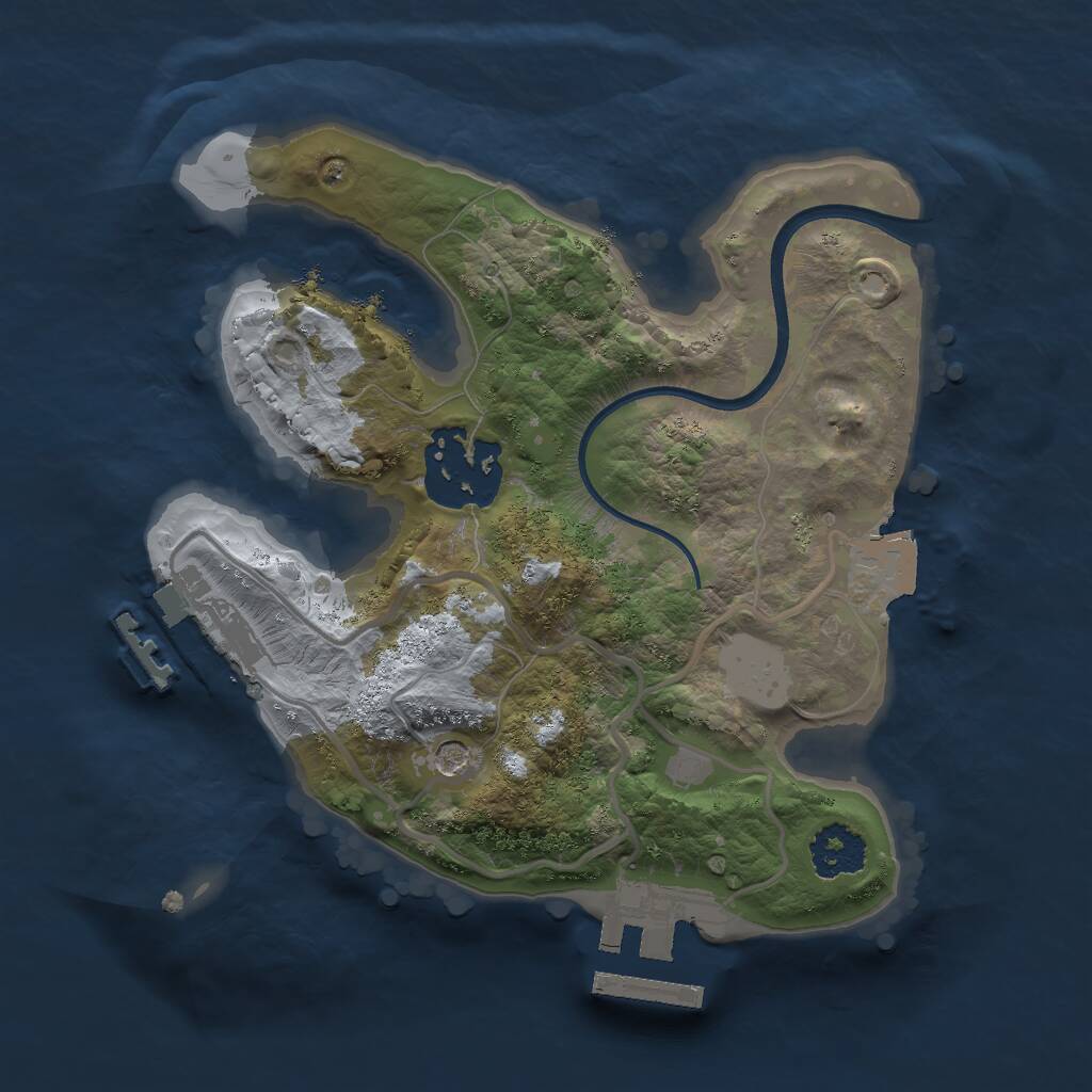 Rust Map: Procedural Map, Size: 2000, Seed: 749561986, 5 Monuments
