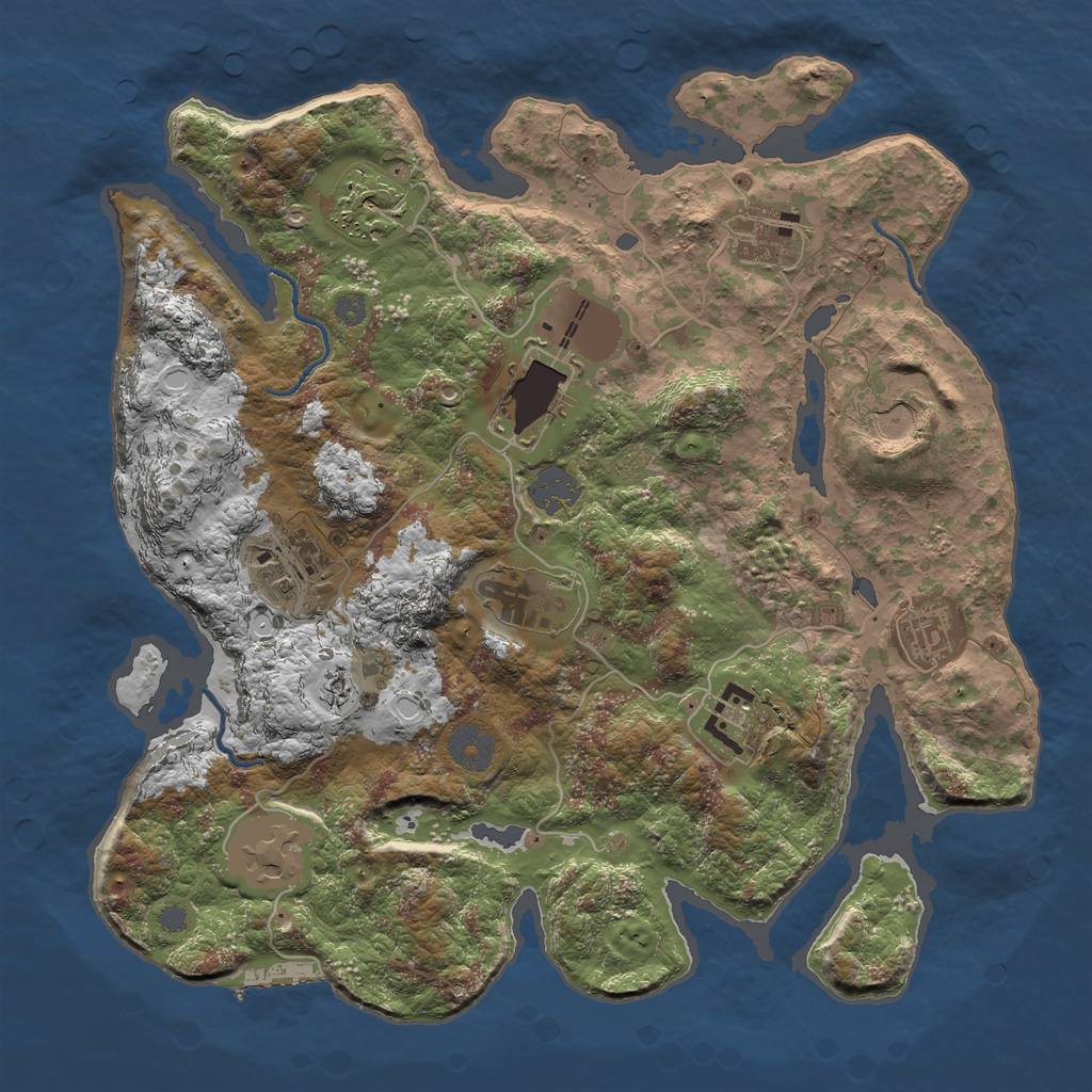 Rust Map: Procedural Map, Size: 3500, Seed: 824230267, 15 Monuments