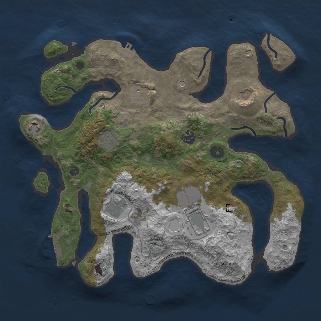 Rust Map: Procedural Map, Size: 3500, Seed: 1973454, 16 Monuments