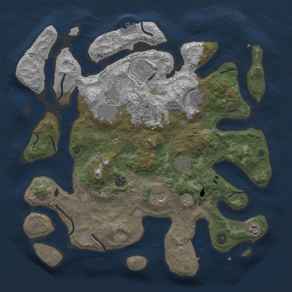 Rust Map: Procedural Map, Size: 4000, Seed: 1582376432, 16 Monuments