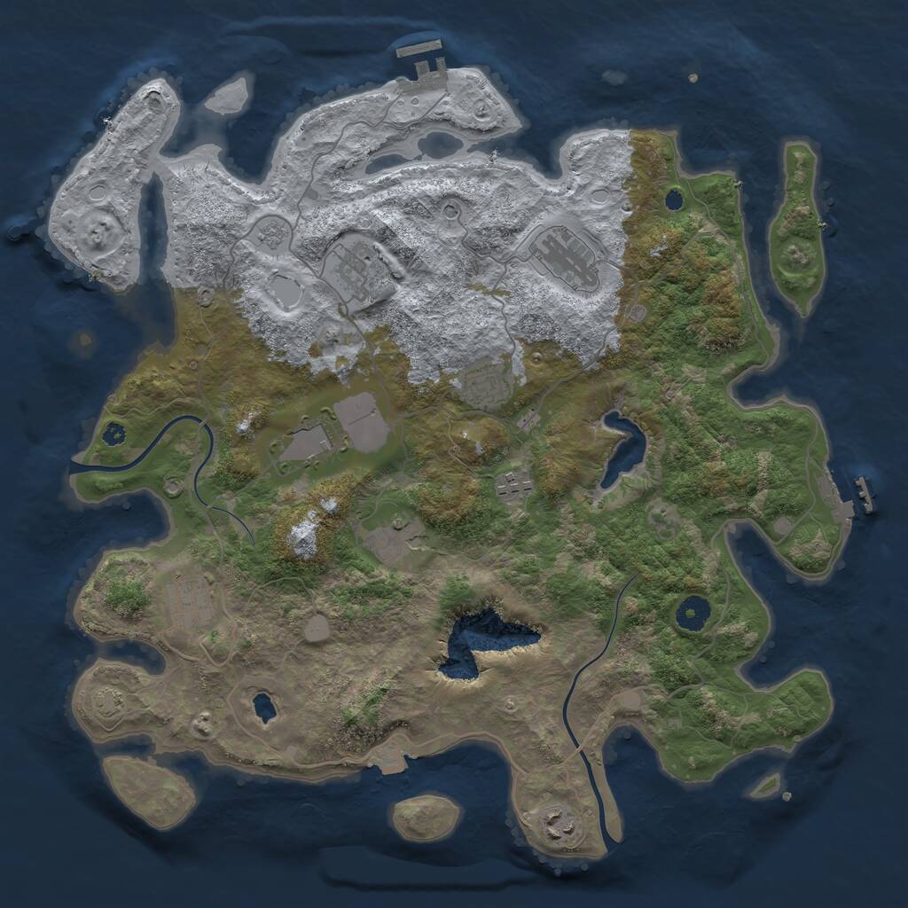 Rust Map: Procedural Map, Size: 4000, Seed: 1582376432, 14 Monuments