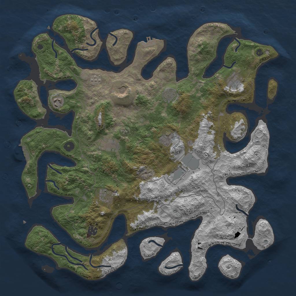 Rust Map: Procedural Map, Size: 4500, Seed: 1530617152, 18 Monuments