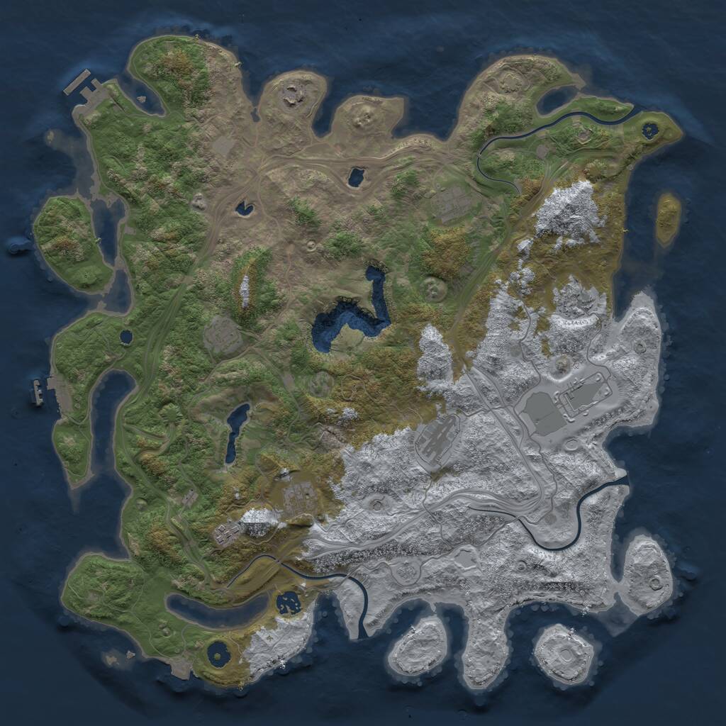 Rust Map: Procedural Map, Size: 4500, Seed: 1530617152, 15 Monuments