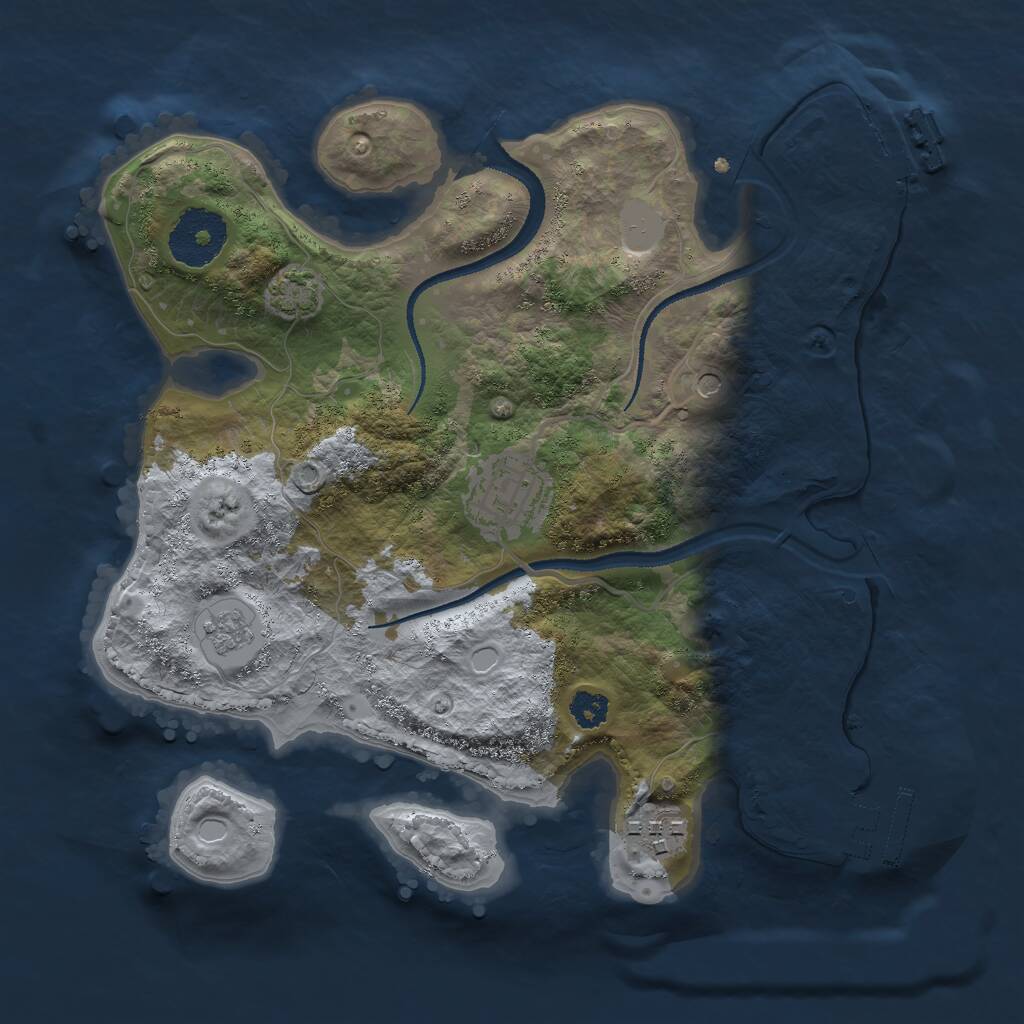 Rust Map: Procedural Map, Size: 2700, Seed: 109495048, 8 Monuments