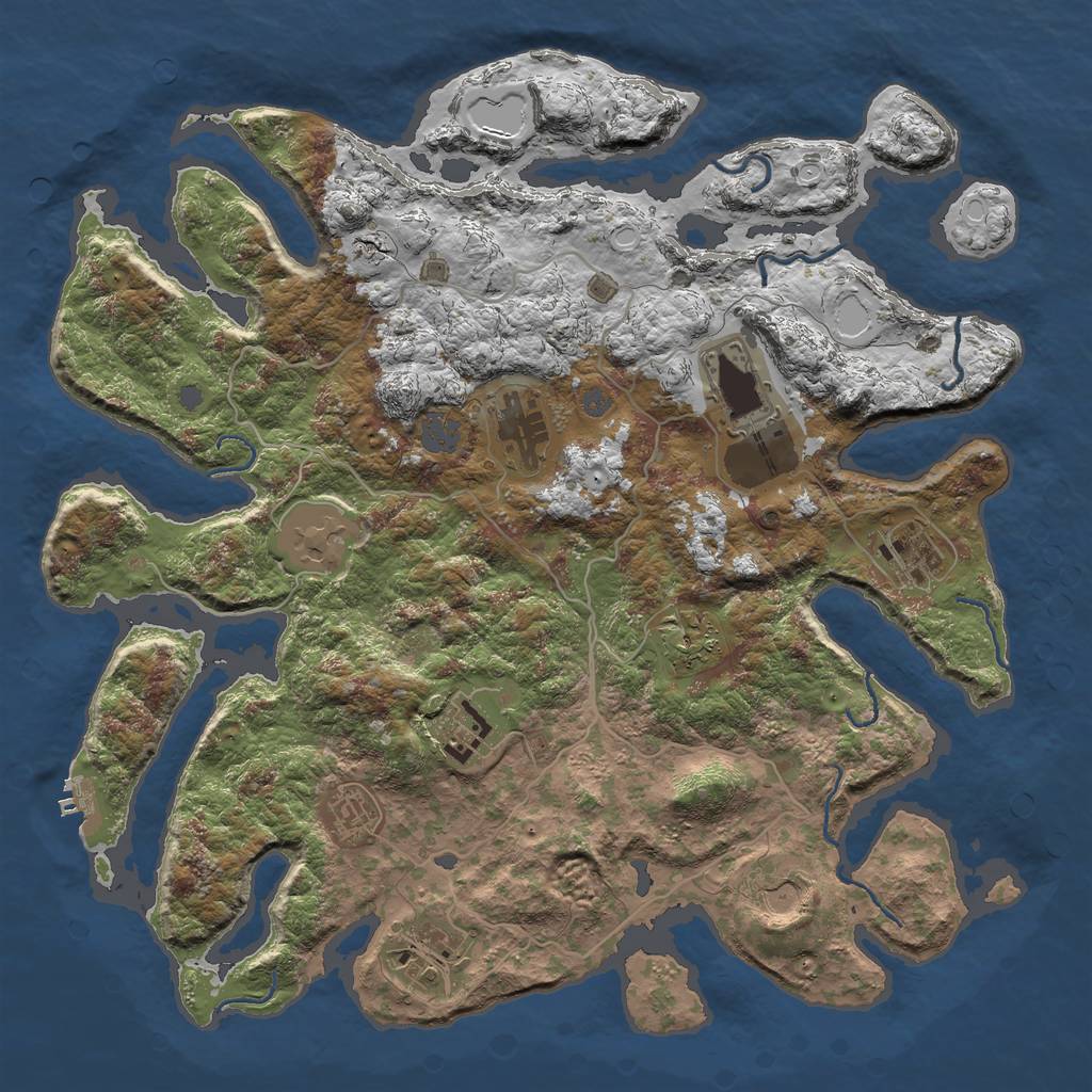 Rust Map: Procedural Map, Size: 4000, Seed: 1946116264, 15 Monuments