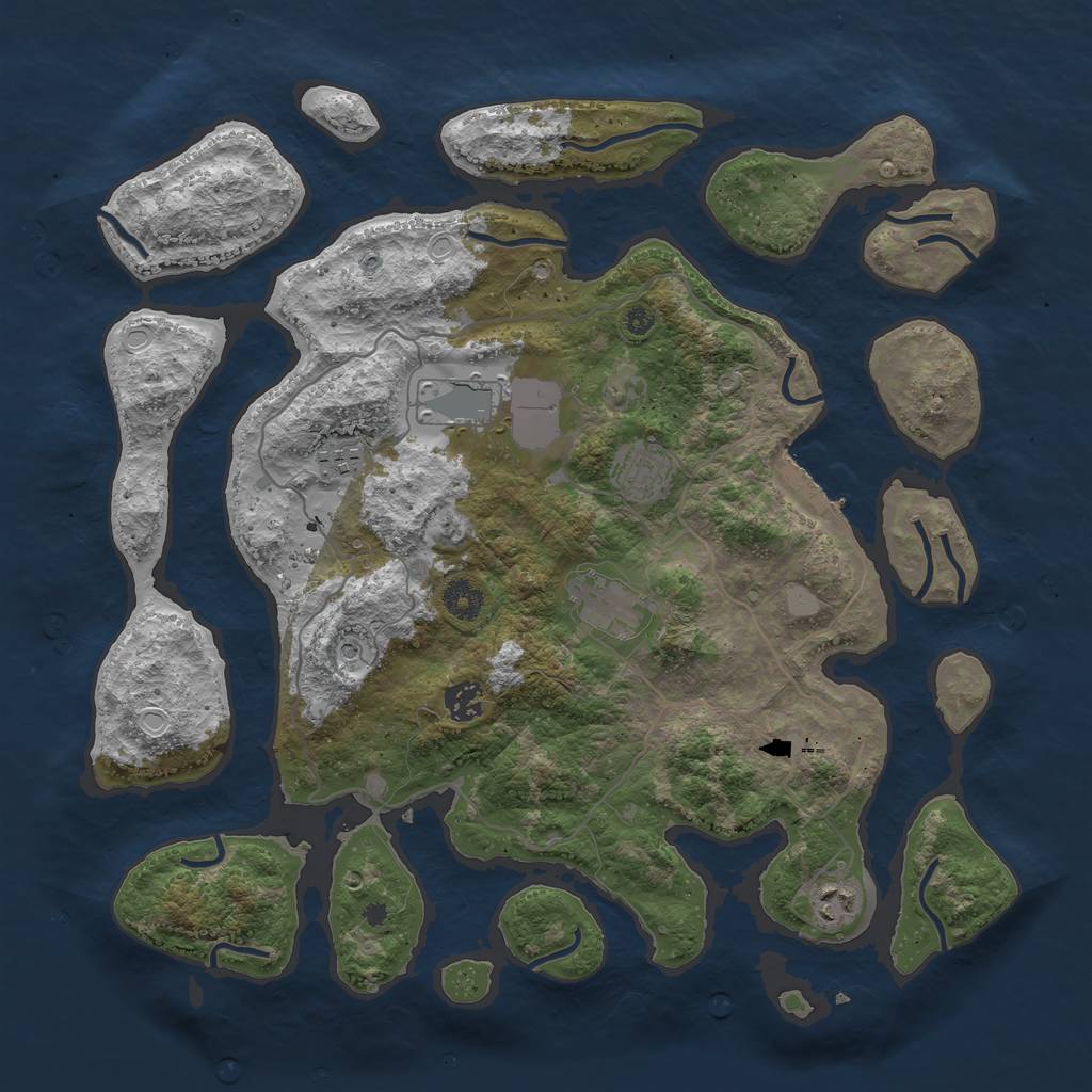 Rust Map: Procedural Map, Size: 4000, Seed: 4548, 13 Monuments