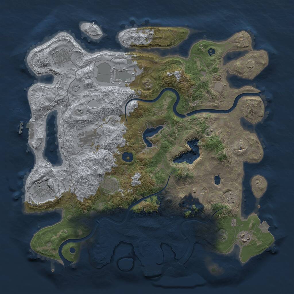 Rust Map: Procedural Map, Size: 4000, Seed: 4548, 14 Monuments