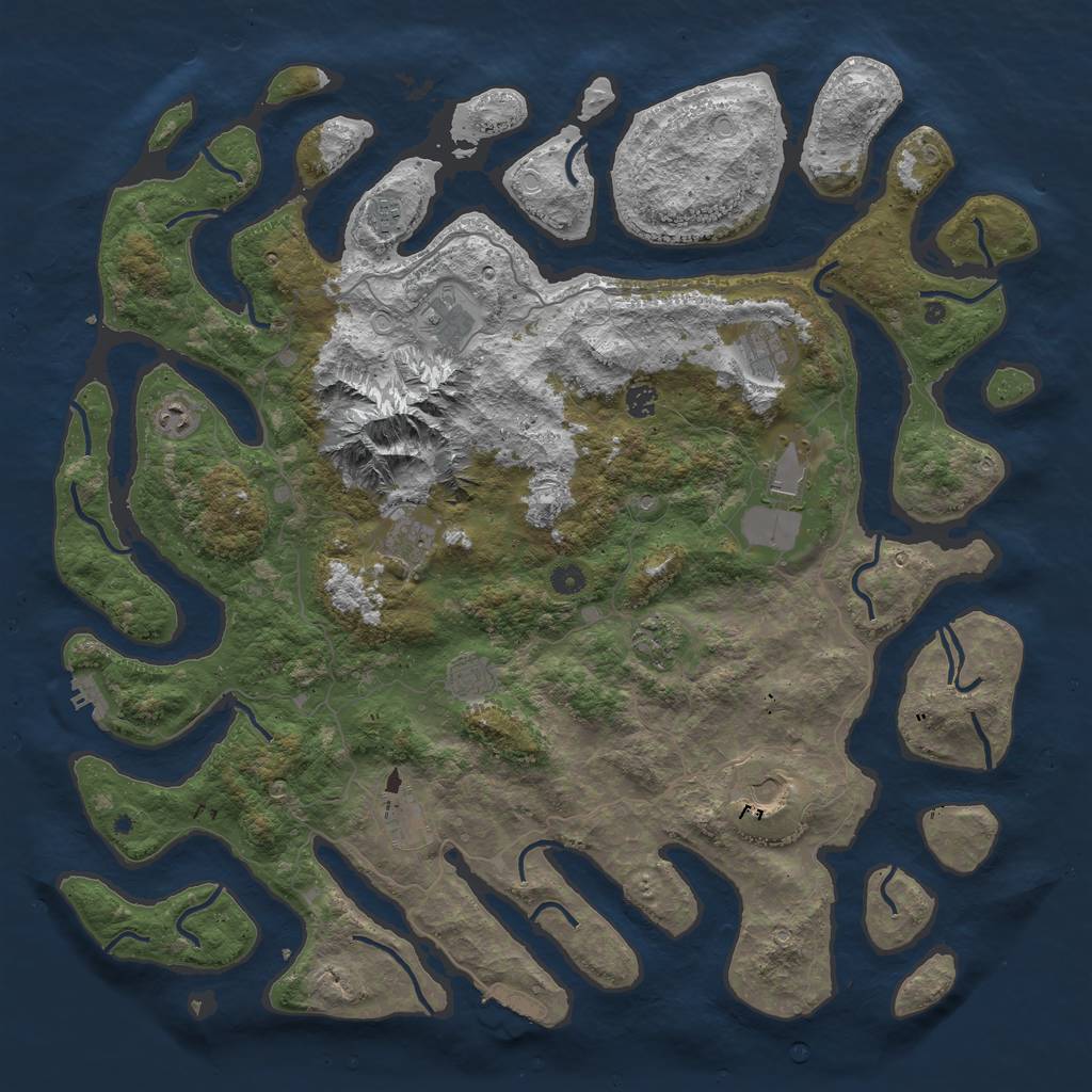 Rust Map: Procedural Map, Size: 5000, Seed: 254, 19 Monuments