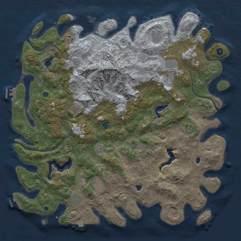 Rust Map: Procedural Map, Size: 5000, Seed: 254, 17 Monuments