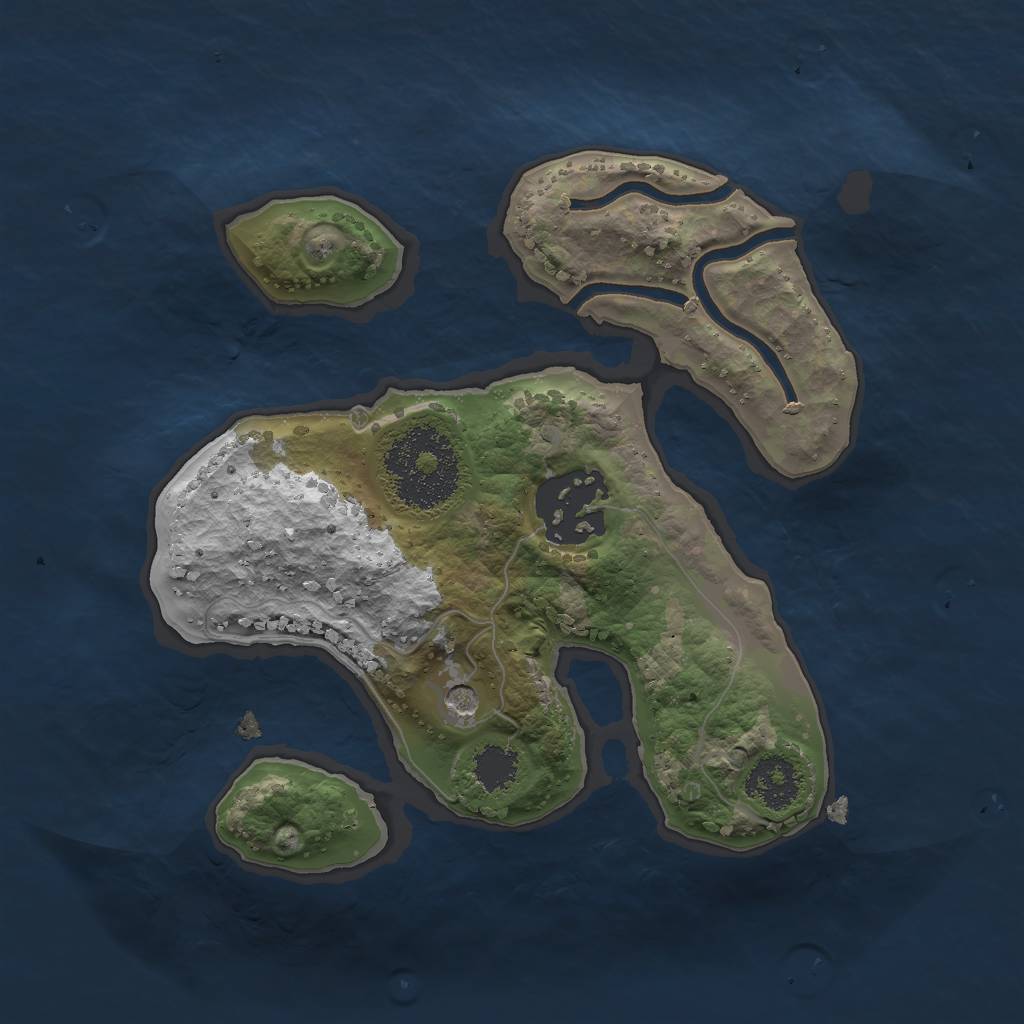 Rust Map: Procedural Map, Size: 2000, Seed: 23984539, 4 Monuments