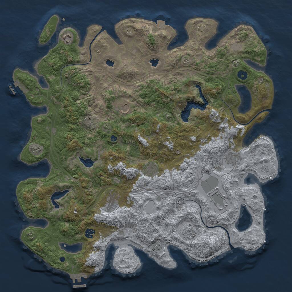 Rust Map: Procedural Map, Size: 4500, Seed: 1602708209, 15 Monuments