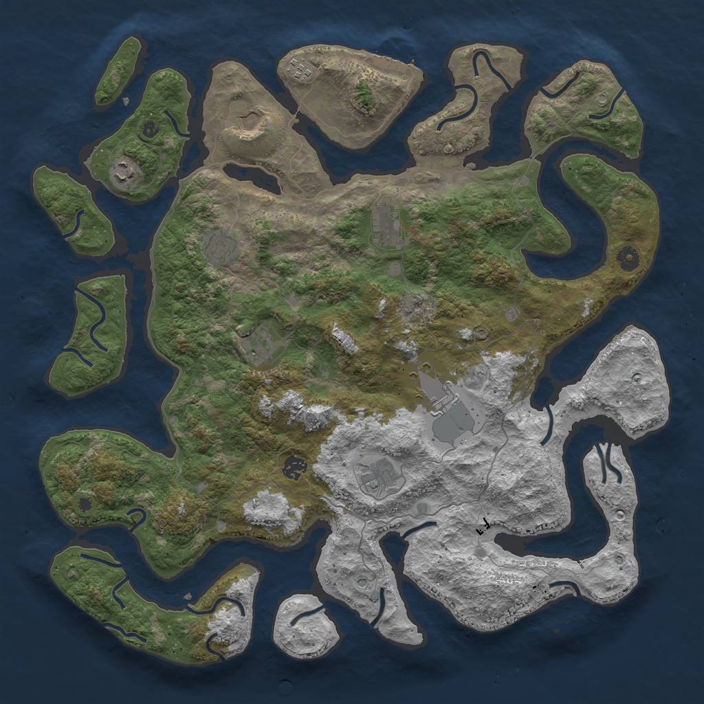 Rust Map: Procedural Map, Size: 4500, Seed: 1602708209, 13 Monuments