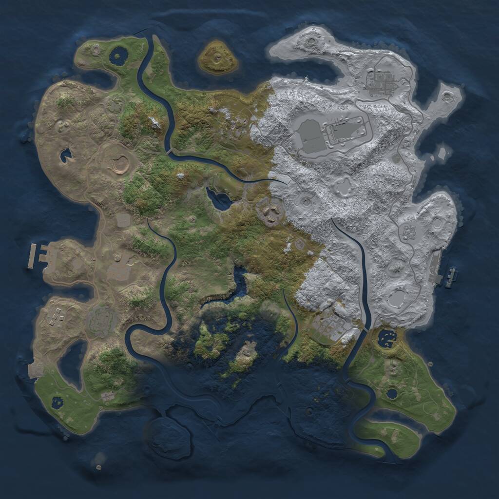 Rust Map: Procedural Map, Size: 4000, Seed: 709943086, 16 Monuments