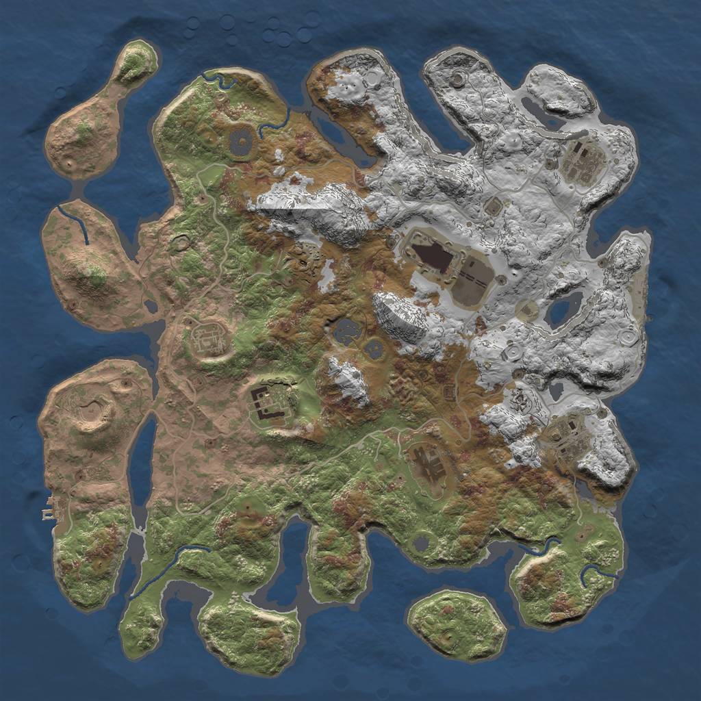 Rust Map: Procedural Map, Size: 4000, Seed: 709943086, 15 Monuments