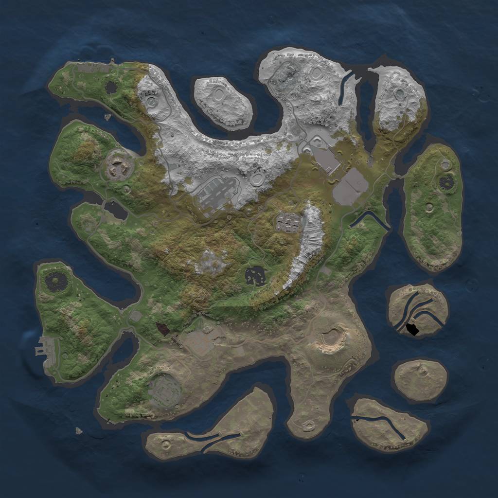 Rust Map: Procedural Map, Size: 3500, Seed: 22234666, 19 Monuments