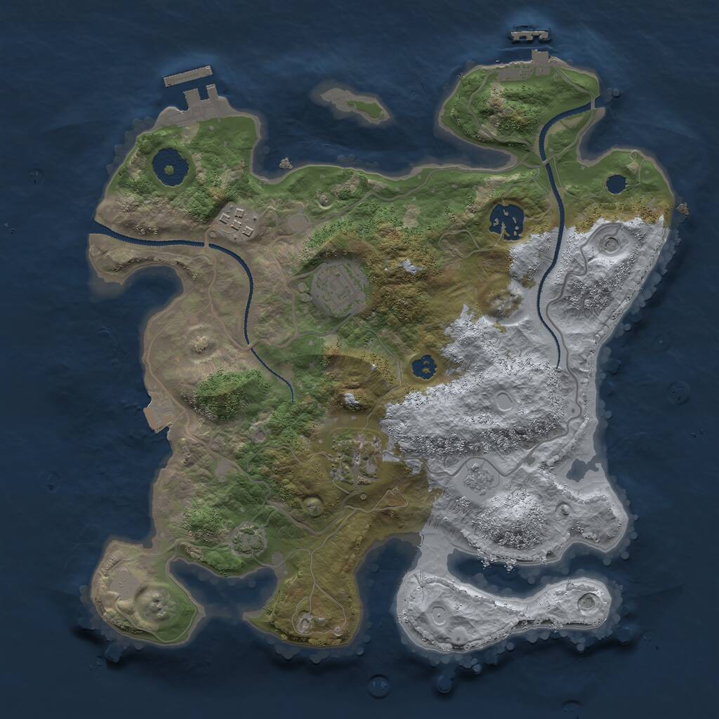 Rust Map: Procedural Map, Size: 3000, Seed: 78521255, 10 Monuments