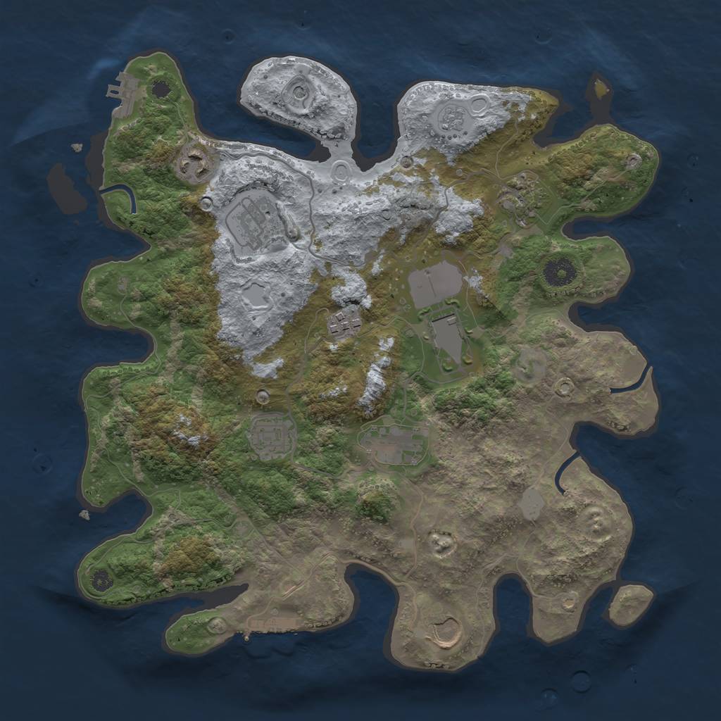 Rust Map: Procedural Map, Size: 3500, Seed: 270747485, 17 Monuments