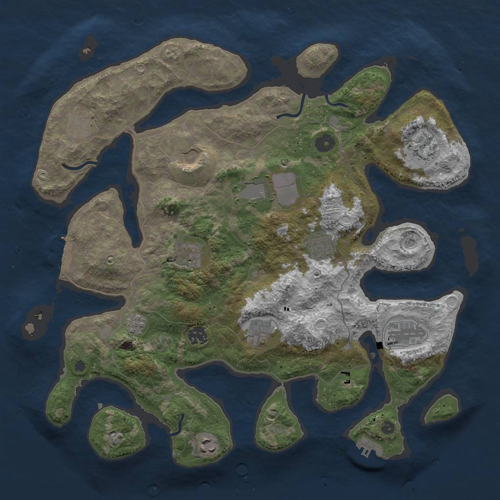 Rust Map: Procedural Map, Size: 4000, Seed: 531264, 19 Monuments