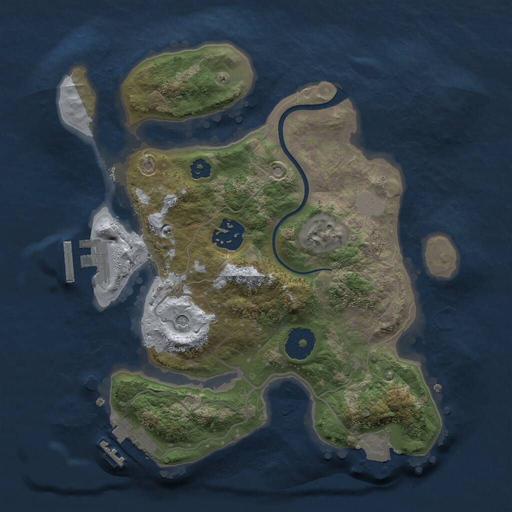 Rust Map: Procedural Map, Size: 2500, Seed: 51563303, 5 Monuments