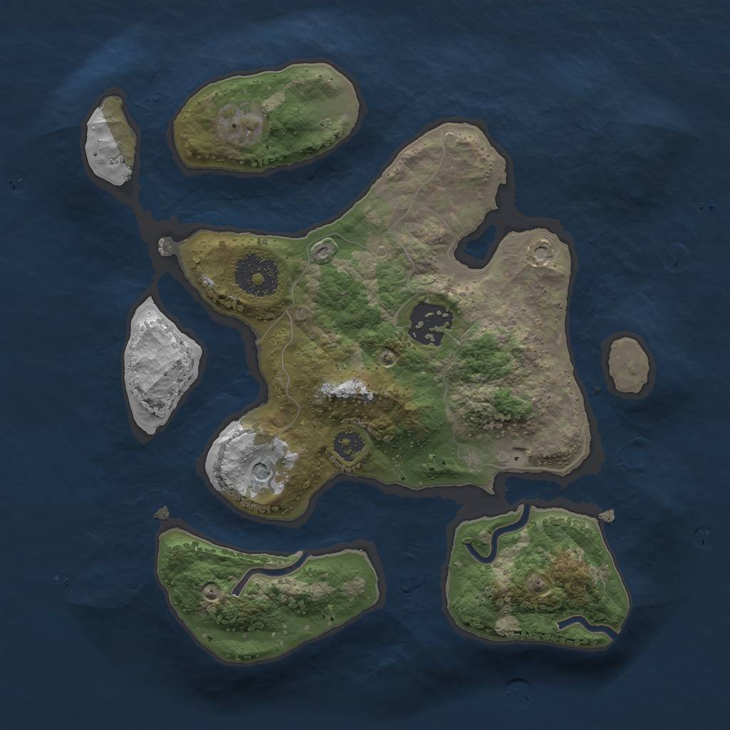 Rust Map: Procedural Map, Size: 2500, Seed: 51563303, 4 Monuments