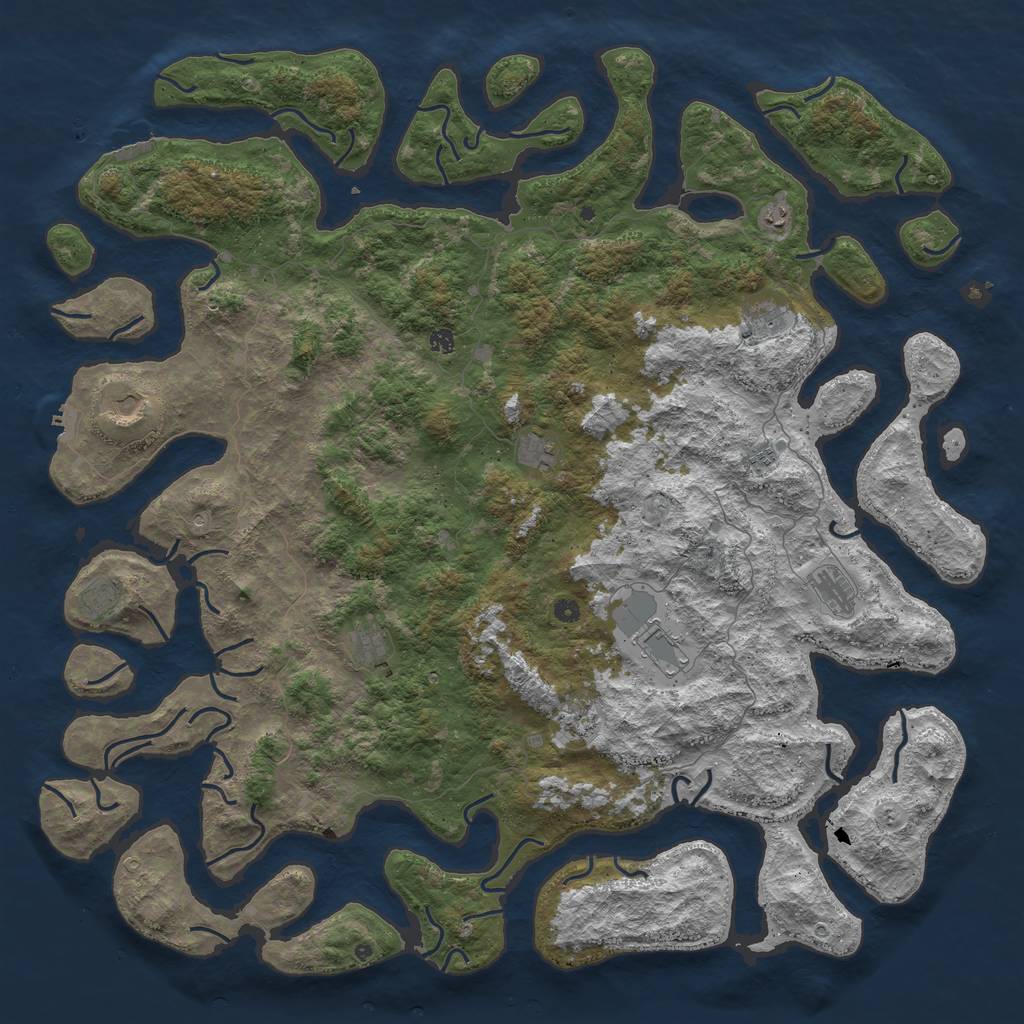 Rust Map: Procedural Map, Size: 6000, Seed: 11081981, 16 Monuments