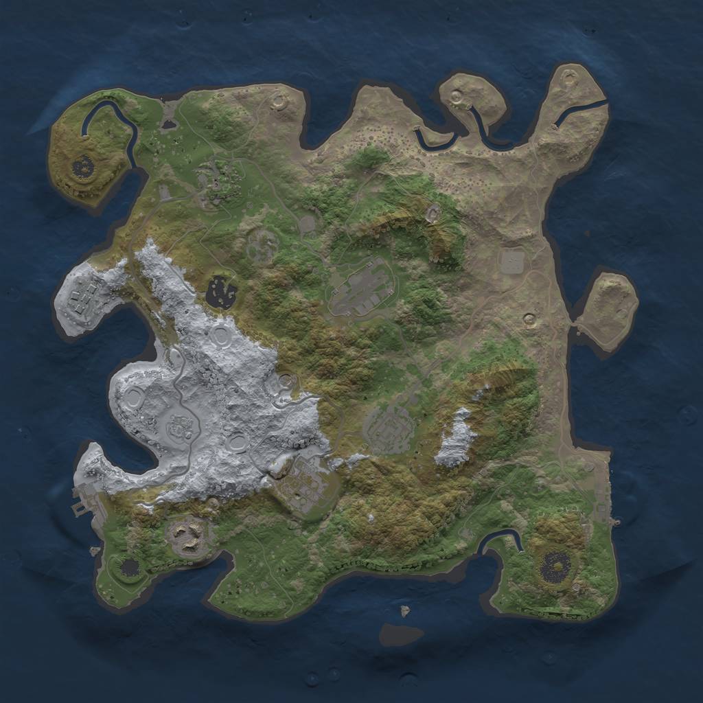 Rust Map: Procedural Map, Size: 3300, Seed: 1500619840, 14 Monuments