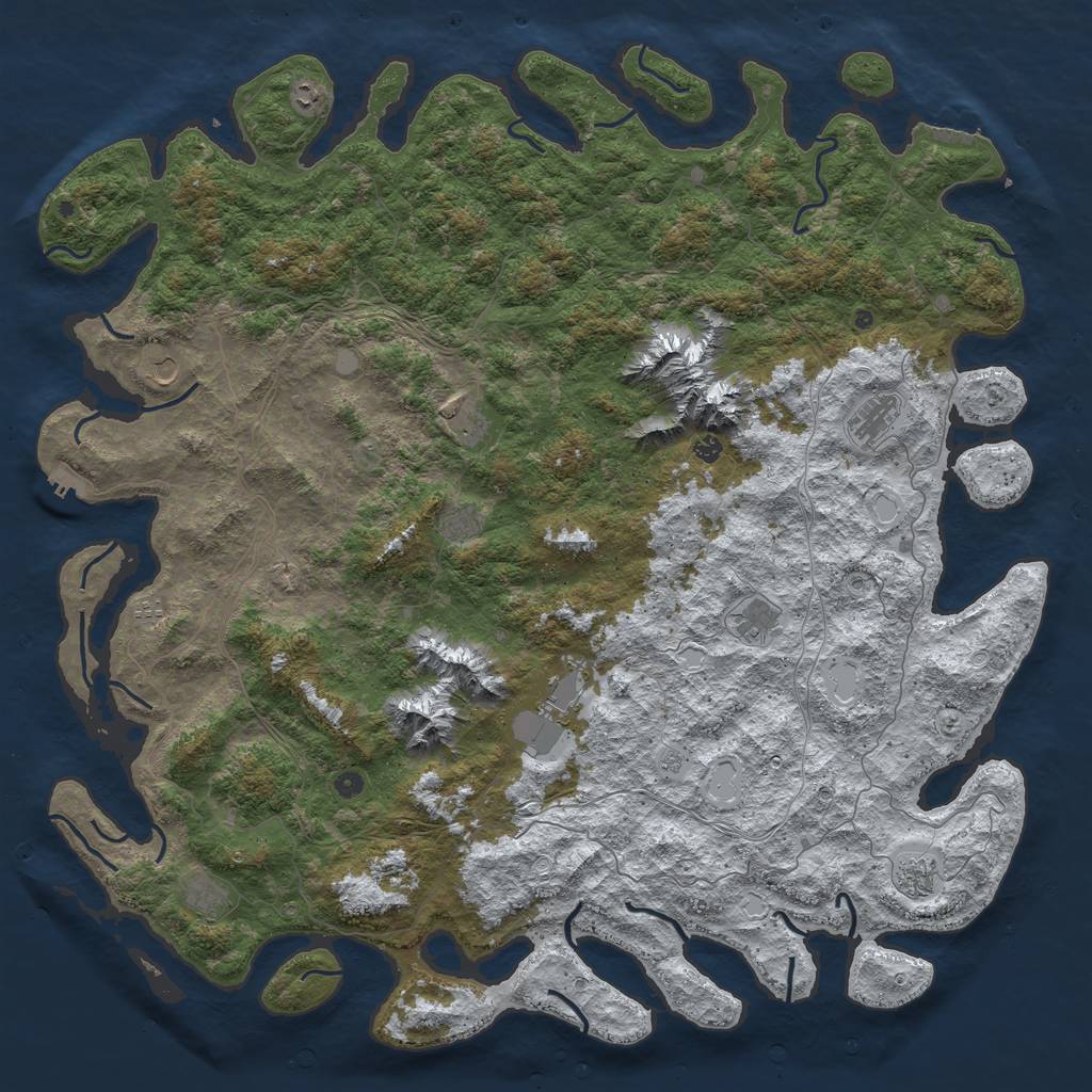 Rust Map: Procedural Map, Size: 6000, Seed: 1420176969, 20 Monuments