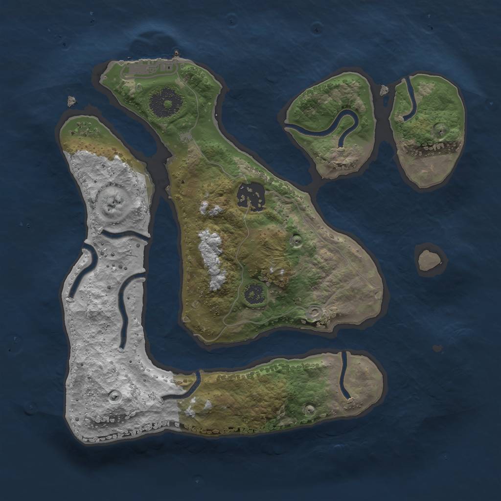 Rust Map: Procedural Map, Size: 2500, Seed: 195807548, 4 Monuments