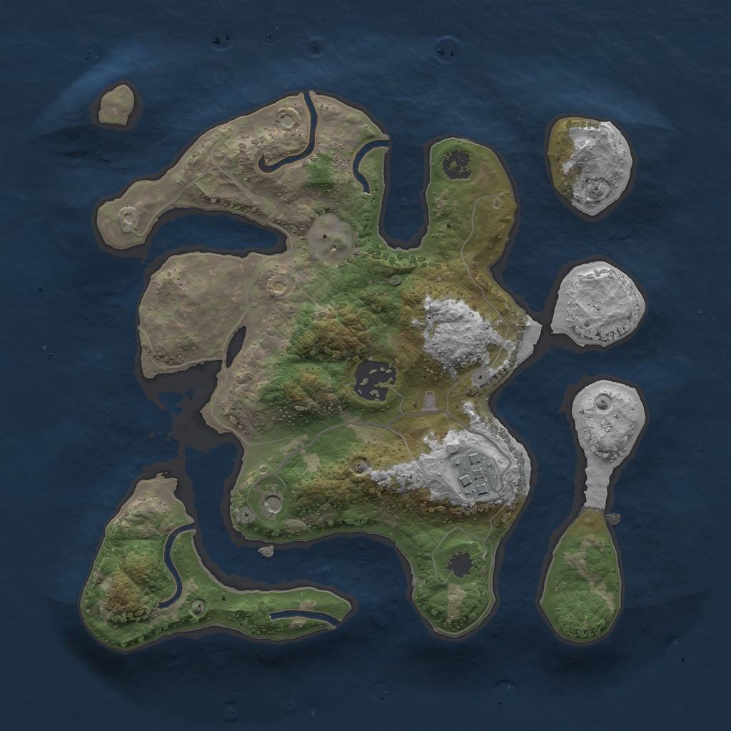 Rust Map: Procedural Map, Size: 2600, Seed: 63, 5 Monuments