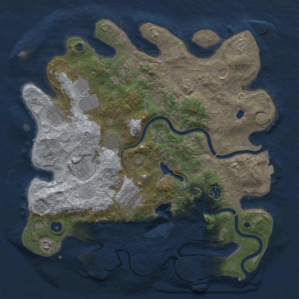 Rust Map: Procedural Map, Size: 4000, Seed: 20189, 16 Monuments