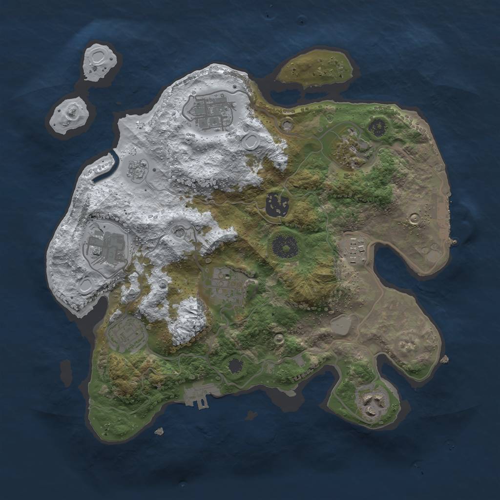 Rust Map: Procedural Map, Size: 3000, Seed: 17314, 17 Monuments