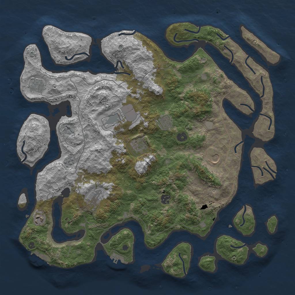 Rust Map: Procedural Map, Size: 4500, Seed: 9023487, 17 Monuments