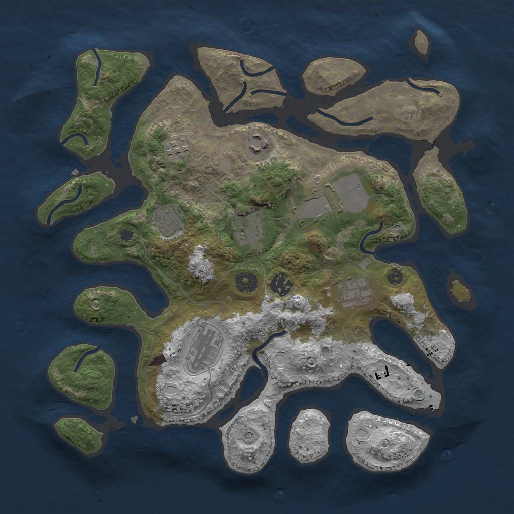 Rust Map: Procedural Map, Size: 3500, Seed: 5022068, 14 Monuments