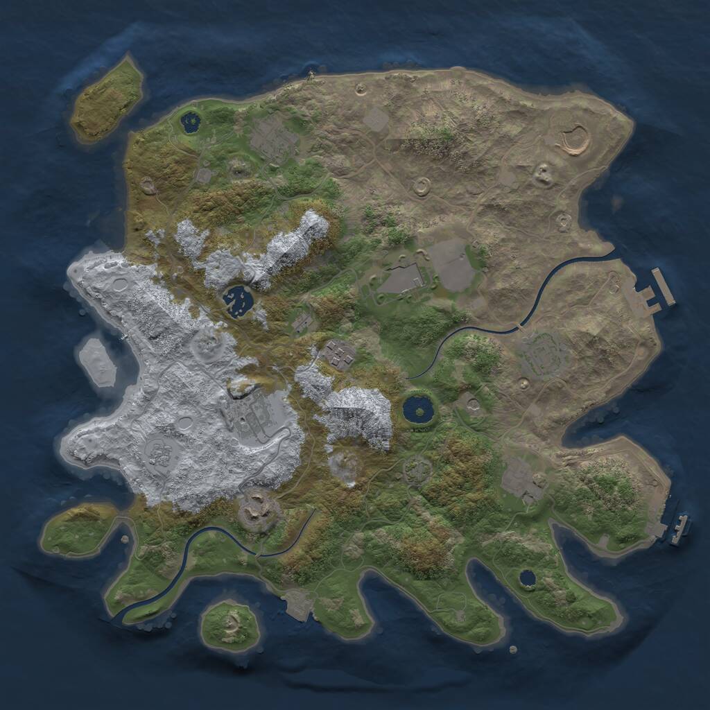 Rust Map: Procedural Map, Size: 3600, Seed: 11800415, 15 Monuments