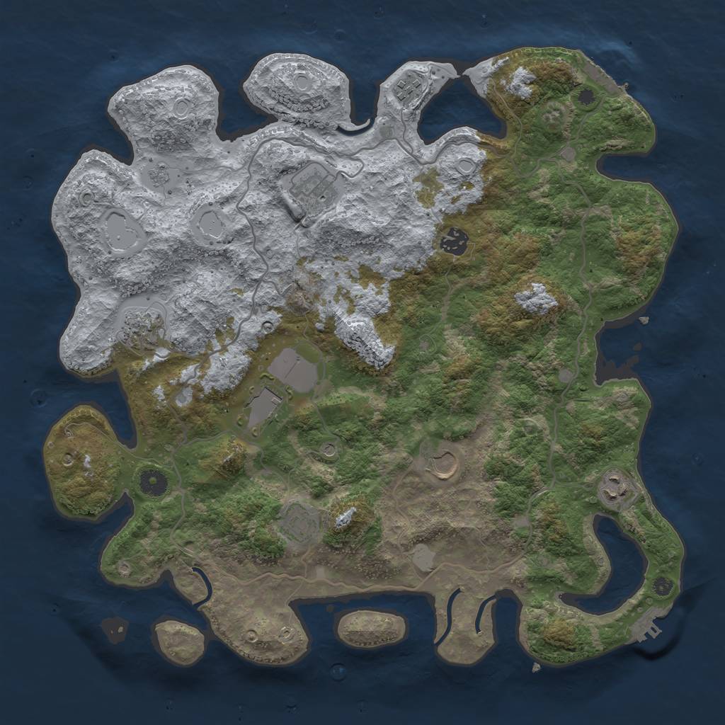 Rust Map: Procedural Map, Size: 4000, Seed: 590750728, 17 Monuments