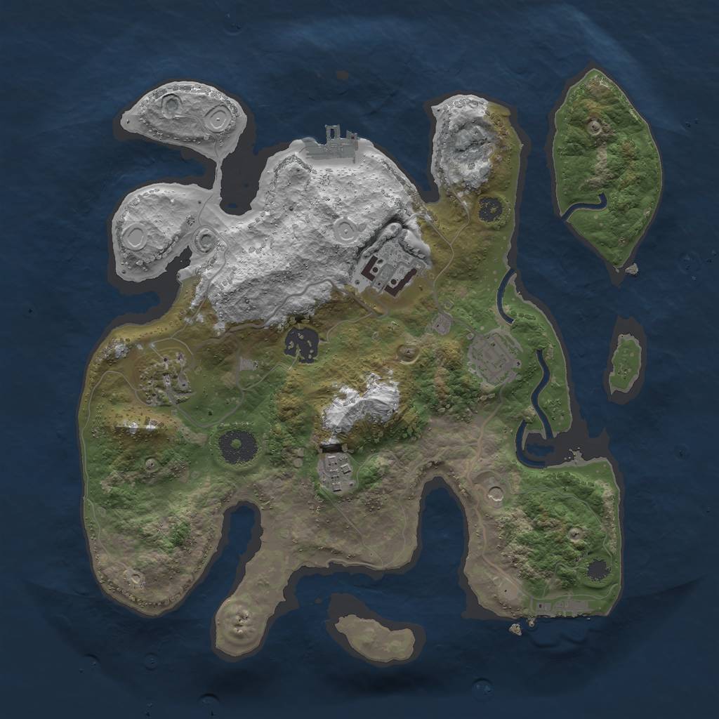 Rust Map: Procedural Map, Size: 3000, Seed: 5367382, 13 Monuments