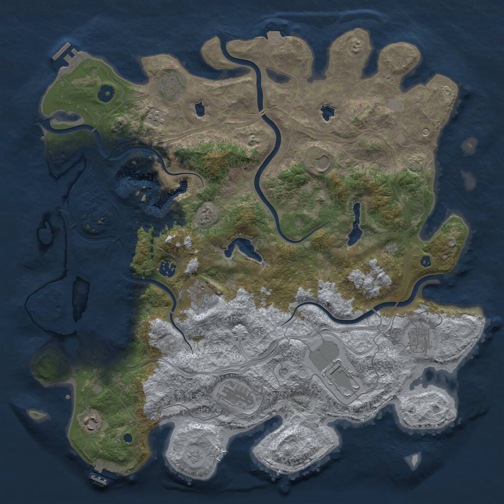 Rust Map: Procedural Map, Size: 4500, Seed: 897, 15 Monuments