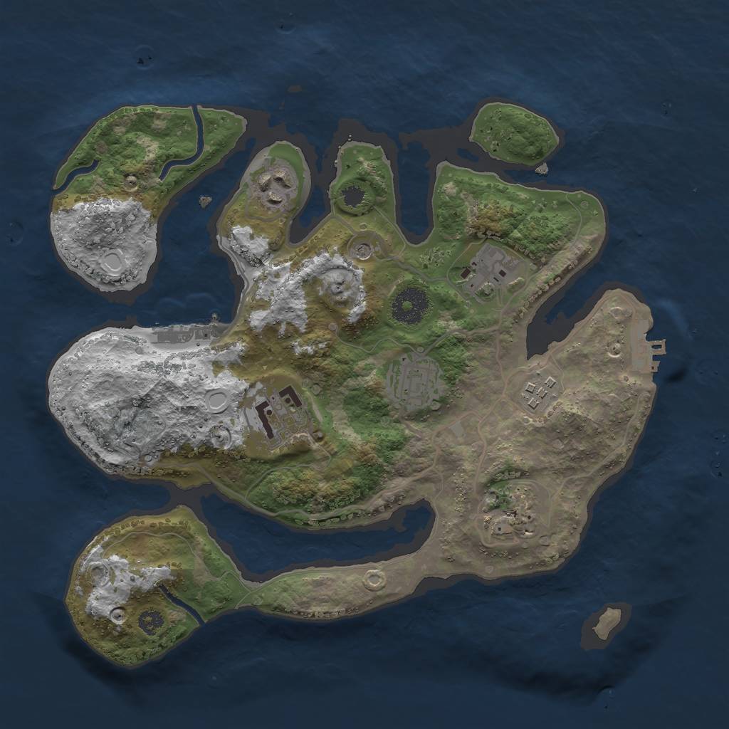 Rust Map: Procedural Map, Size: 3000, Seed: 233423, 17 Monuments