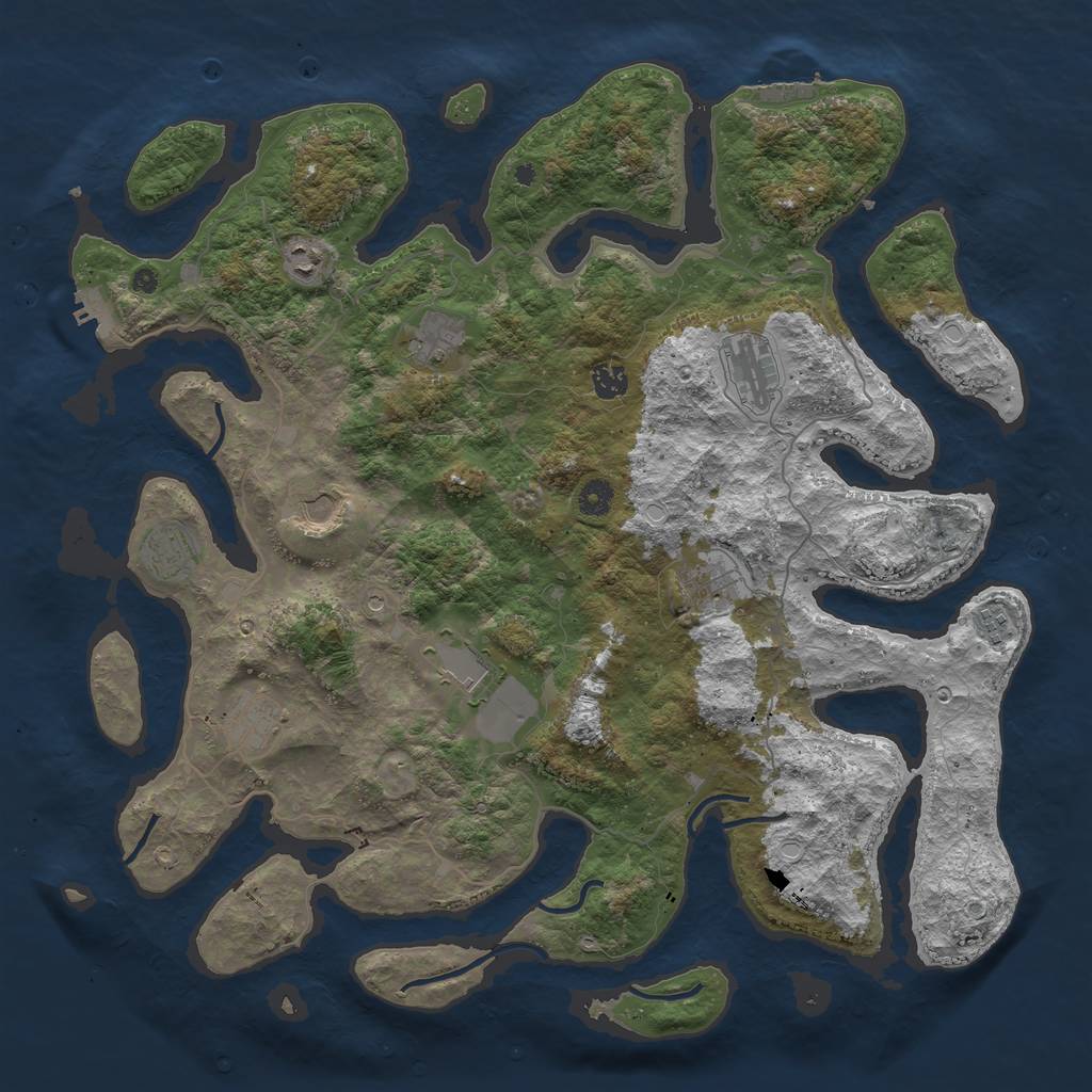 Rust Map: Procedural Map, Size: 4500, Seed: 67222154, 18 Monuments