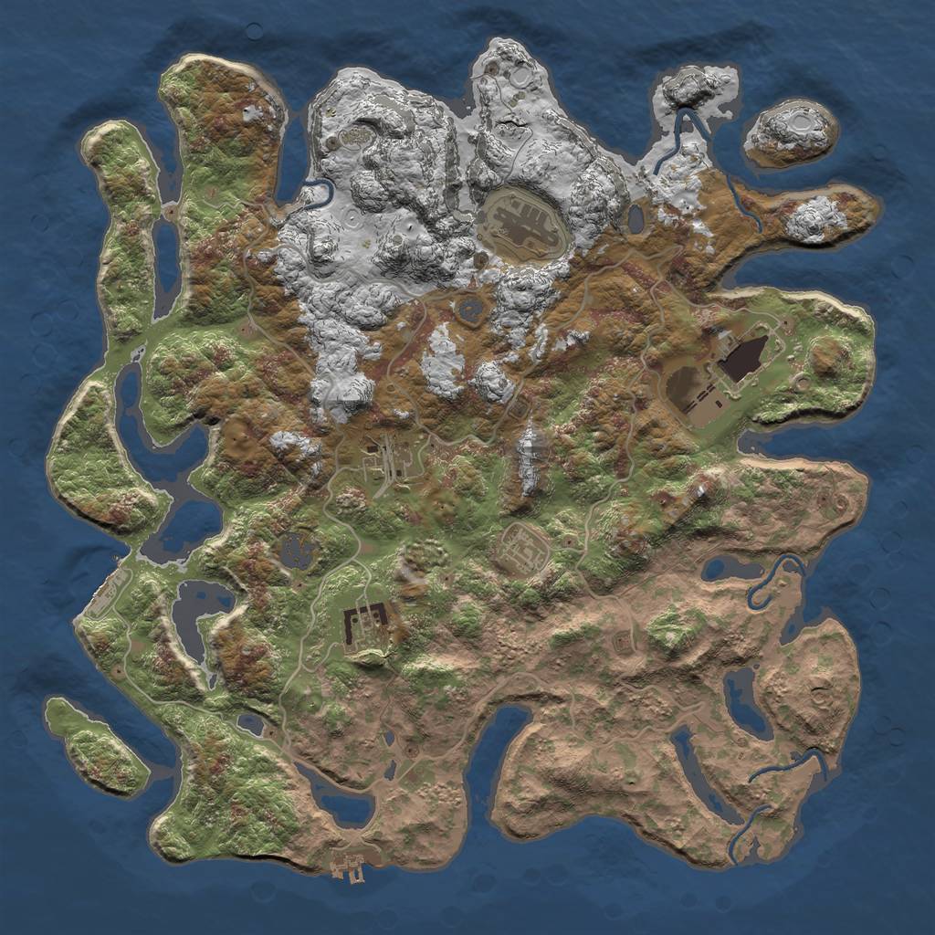 Rust Map: Procedural Map, Size: 4000, Seed: 14096, 12 Monuments