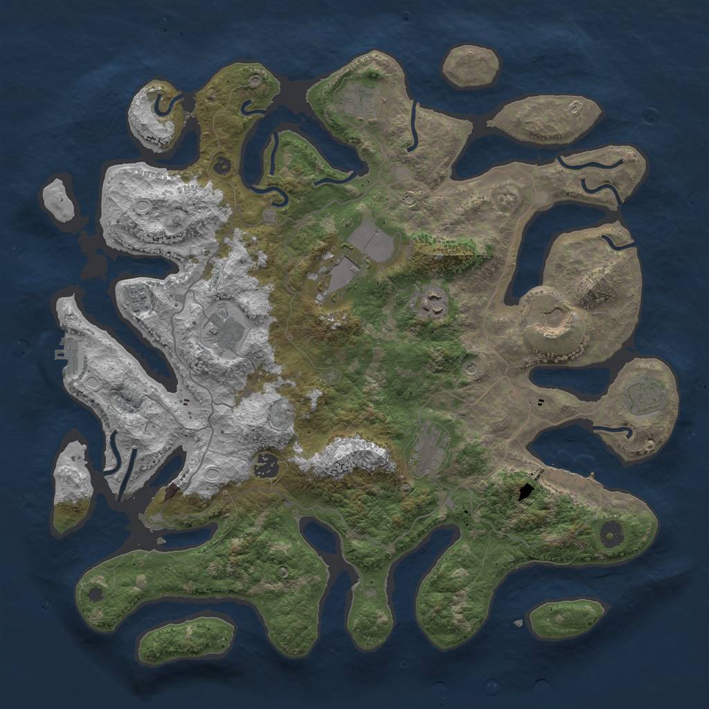 Rust Map: Procedural Map, Size: 4200, Seed: 117326117, 20 Monuments