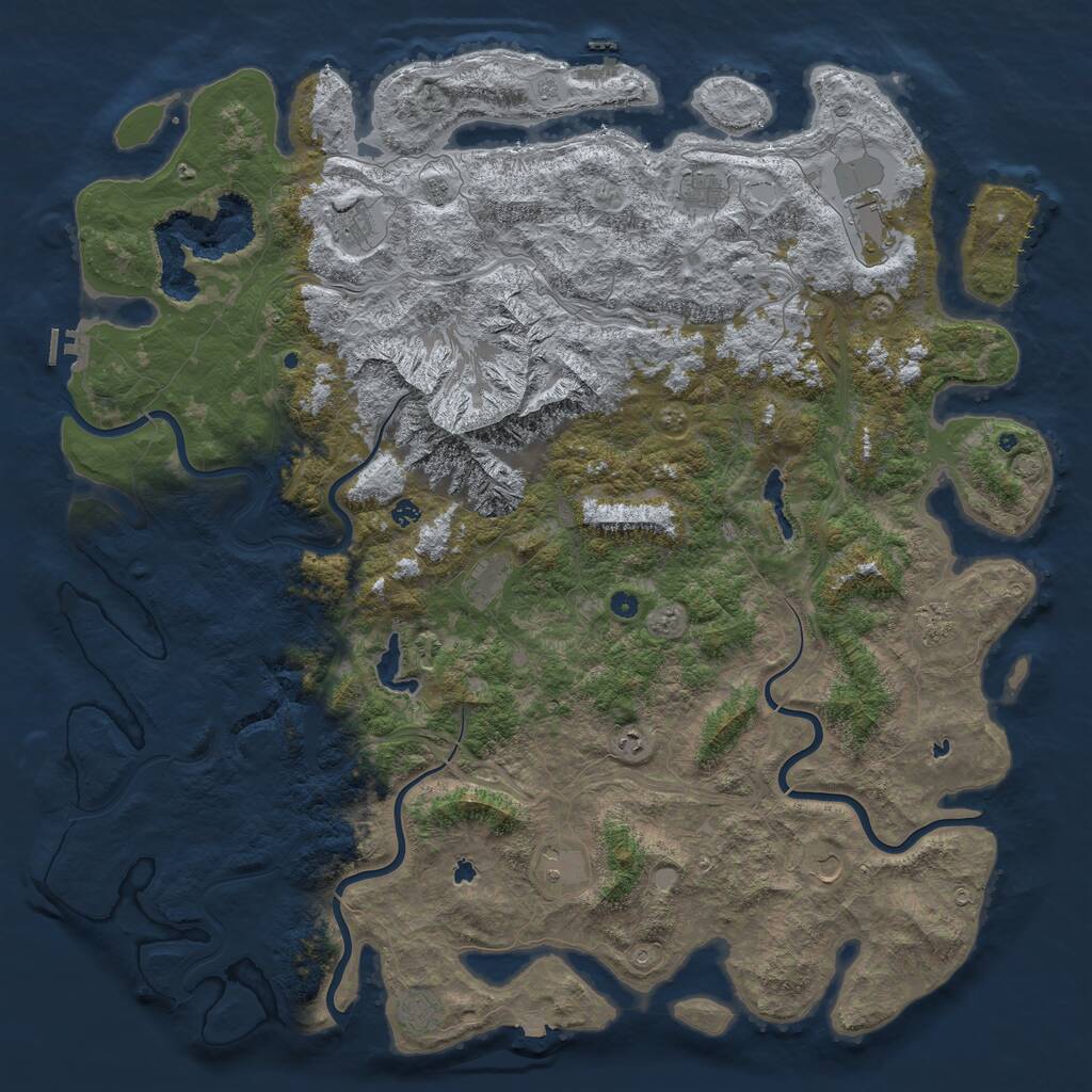 Rust Map: Procedural Map, Size: 6000, Seed: 88630334, 17 Monuments
